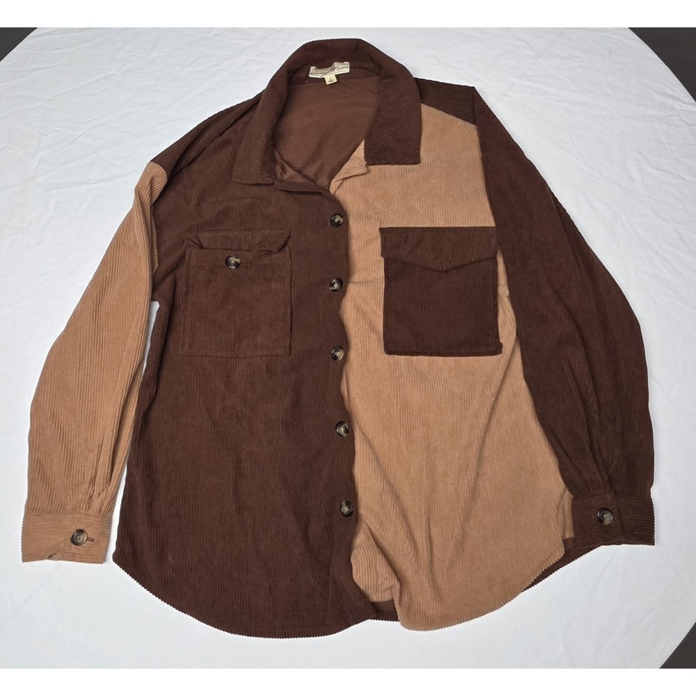 Women's No‎ Comment Corduroy Long Sleeve Button-up Size Large